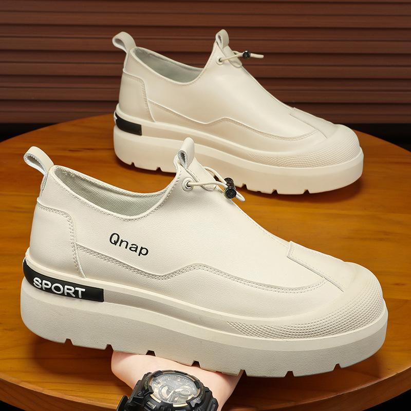 Men's Shoes 2025 New Spring Retro British Style Trend Wear-resistant Leather Surface Waterproof Casual Going Out One Pedal Leather Shoes