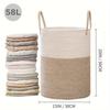 Cotton Rope Laundry Basket - Large Capacity Woven Storage for Clothes, Toys, and Sundries