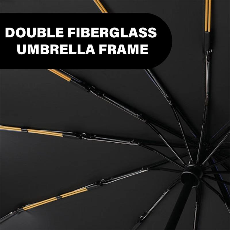 Large double keel Solid Color Automatic Umbrella Light Collapsible Format Outdoor Sunshade UV Protection Automatic Umbrella