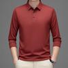 Herren Frühling Langarm Poloshirt Einfarbig Golfshirts Mode Business Casual Herren Oberteile T-Shirts