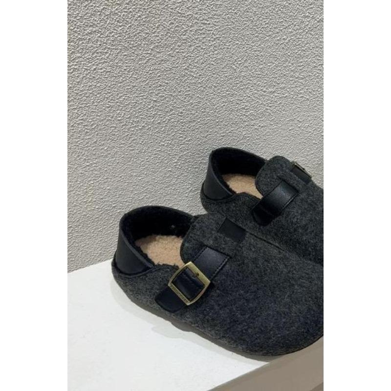 High-ankle Women's New Cotton Shoes with Thick Soles, Lazy Style, Filled with Warm Fleece, Retro Design
