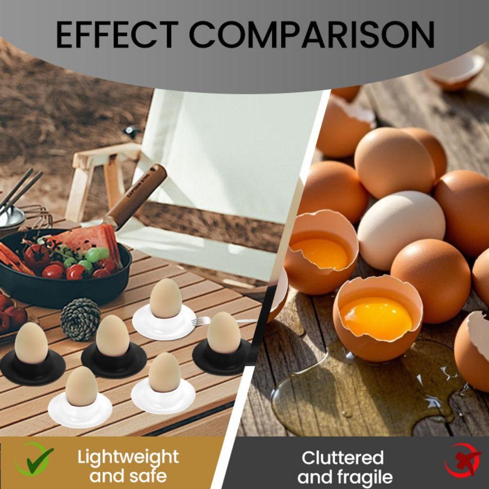 6Pcs Creative Egg Cup Holder Plastic Egg Storage Tray Egg Serving Cups Kitchen Storage Supplies