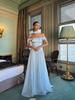Rochie de seară elegantă cu mânecă scurtă, care accentuează talia, pentru femei