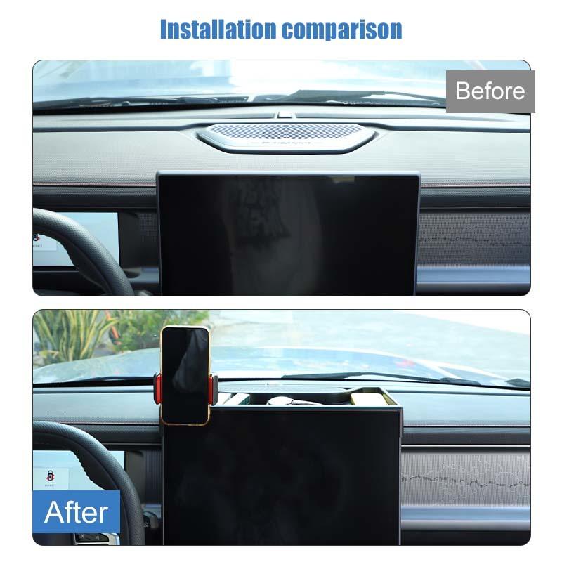 Car Center Console Phone Holder Storage Box Bracket GPS Stand Fit For  Jetour Traveler 2023 Up Shanhai T2 2024 Up Car Interior Accessories