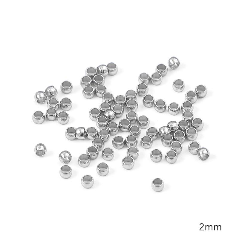 

50Pcs Stainless Steel Positioning Bead Accessory For Chain Necklace Bracelet Connectors Jewelry Making 2.0mm 50pcs