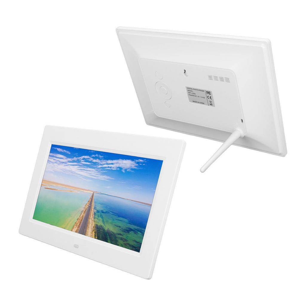 10 Inch Digital Photo Frame HD 1024x600 LED Electronic Photo Frame with Remote Control White 100‑240V US Plug