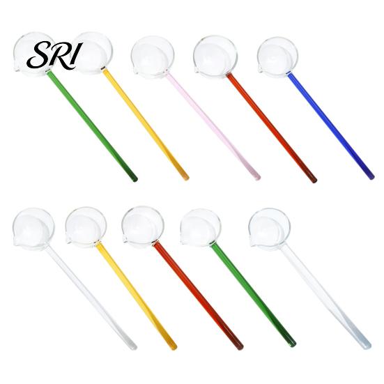 Ergonomic Glass Spoon Handmade Long Handle for Cooking Heat-Resistant Kitchen Utensil Adaptable Tool Stirring Serving Scooping Unique Gift Home Chefs