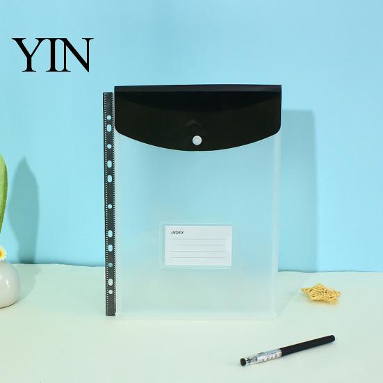 11 Hole Binder Pockets for A4 Binders, Plastic Expanding File Folders with Snap Closure & Transparent Label Slot, Durable Document Organizer Project