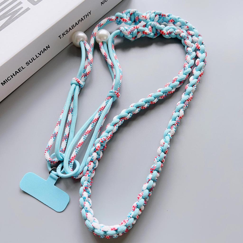 Cordelette tressée colorée réglable à quatre brins pour crossbody et porte-clés pour téléphone portable de filles
