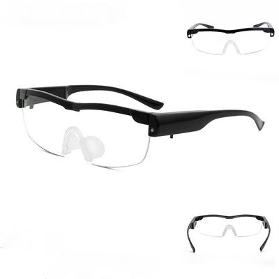 2.5X Magnifying Glass Reading Glasses Portable Magnifier Headband Eyeglasses Acrylic Lens with 2Led Light for Repair Reading