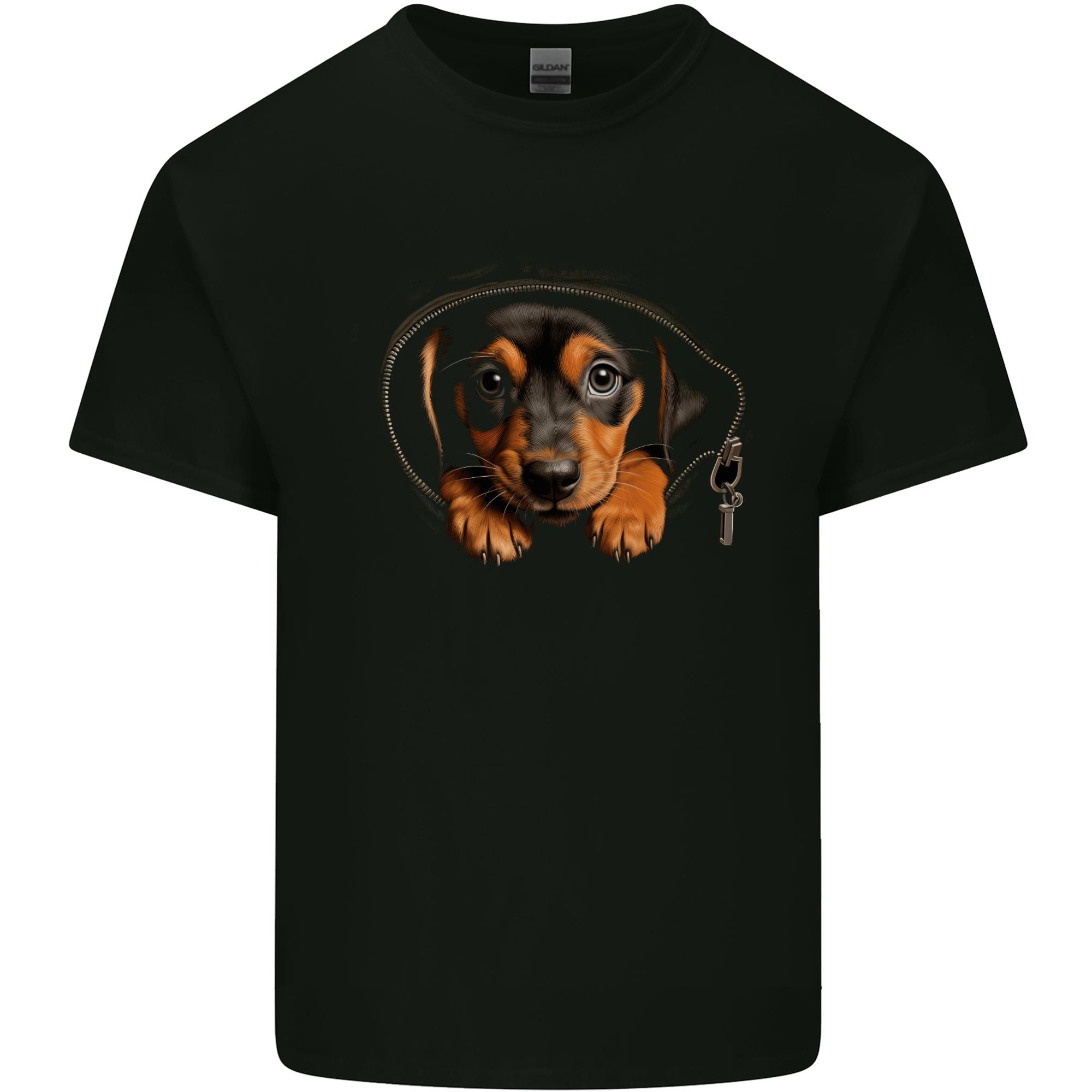 A Dachshund Puppy in a Pocket Dog Unisexs Light Cotton TShirt S