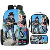 Hot selling British virtual band Gorillaz student backpack cartoon children's backpack shoulder bag pencil case three piece set