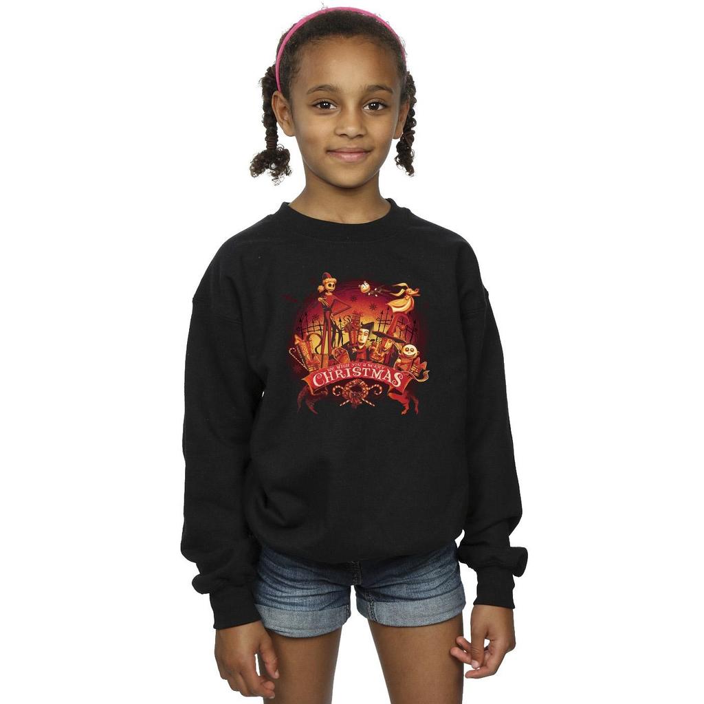 Disney Mädchen The Nightmare Before Christmas Gruseliges Weihnachten Sweatshirt