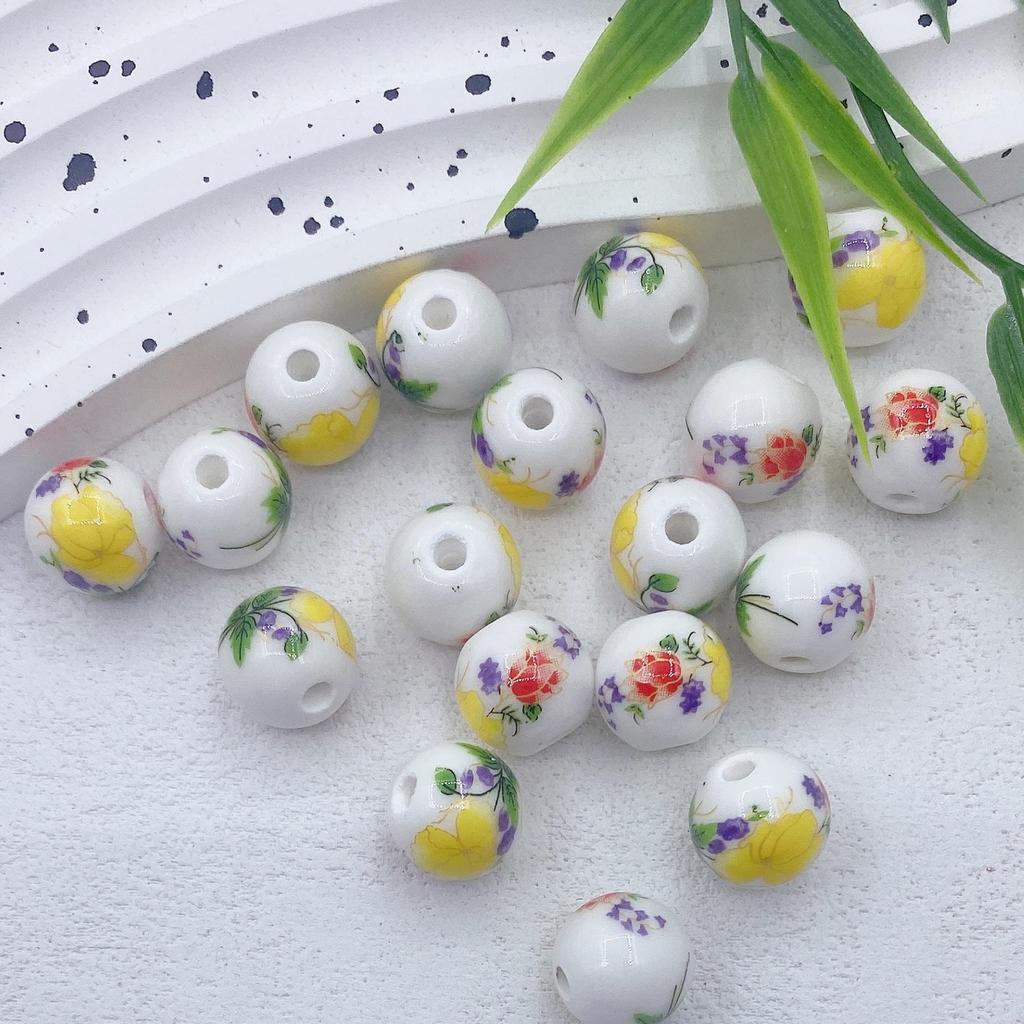 12mm Handmade Ceramic Round Beads for DIY Projects and Knot Decorations