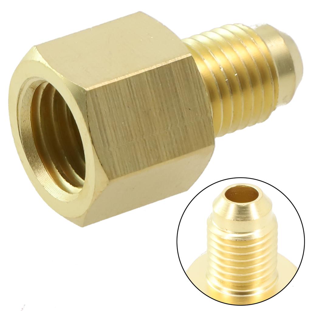 Adapter do klimatyzacji SAE 1/4" Męski Mosiężna głowica konwersji Przeciwstarzeniowe Szybkozłącze Gwint wewnętrzny 1/2" Adapter do klimatyzacji samochodowej