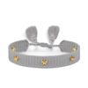 Rhinestone Embroidery Woven Bracelets Adjustable Rope Stackable Bangle For Women