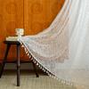 French Transparent Curtain Window Screen Hollow Lace Gauze Curtain Wavy Edge Fringed Bedroom Living Room Finished Product