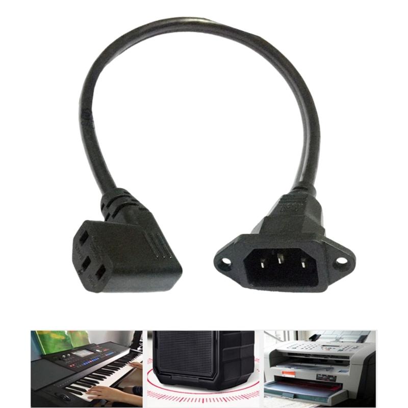 C14 to C13 Extension Power Cord IEC 320 C13 Female to C14 Male with Screw Holes Power Adapter Cable For Office Home