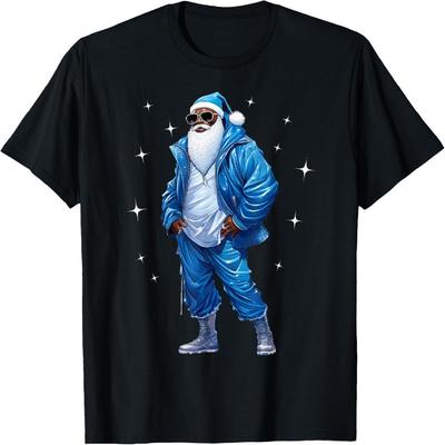 African American Santa Christmas Pajama Cool Black X-Mas T-Shirt