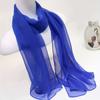 Lightweight Chiffon Scarf Elegant Sheer Shawl with Black & Gray Gradient Design Breathable & Sun-Protective Casual Outings
