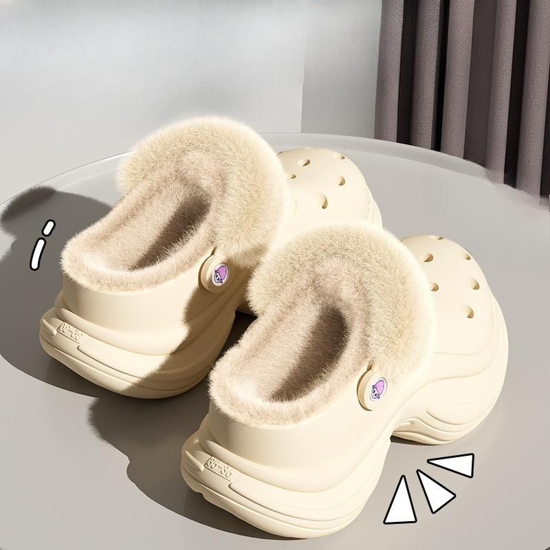 Warm Slippers, Women's Thick-soled Cute Plush Shoes, Cotton Shoes