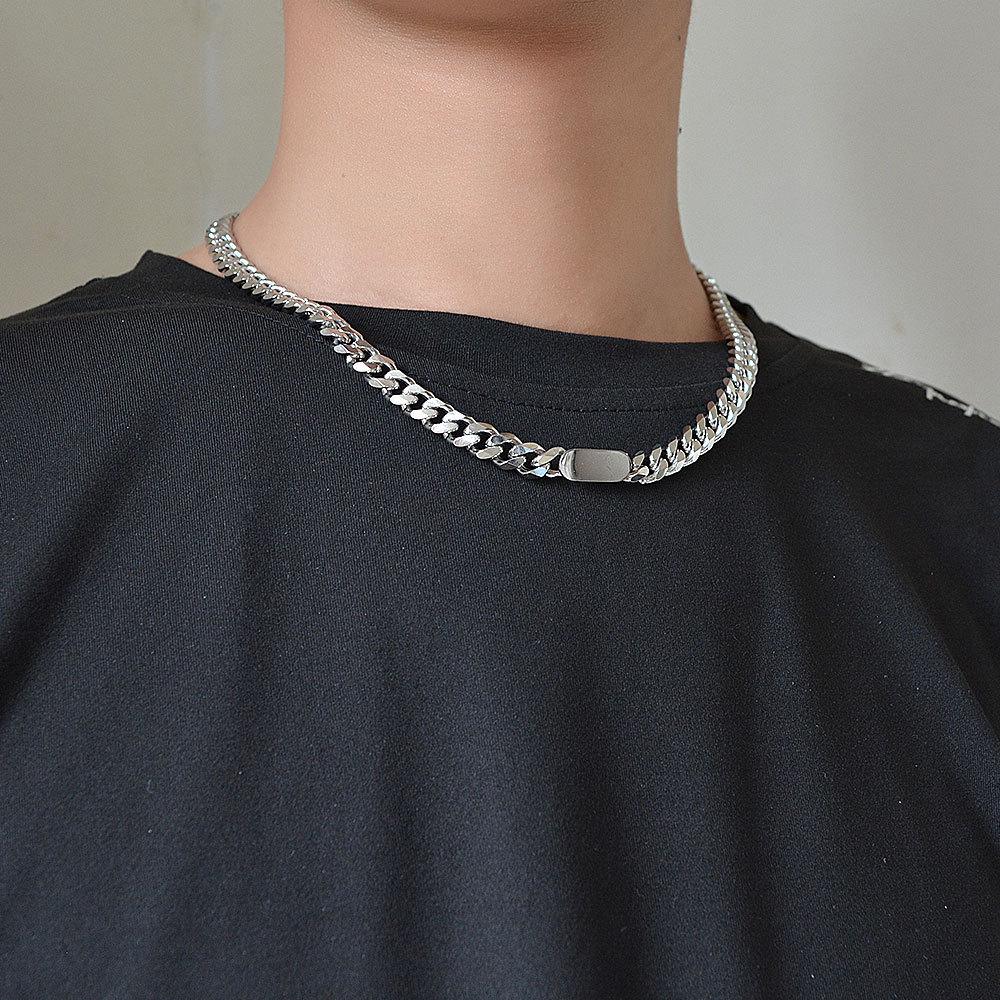 Men's Chunky Cuban Necklace: European-American Style Titanium Steel Hip-Hop Chain