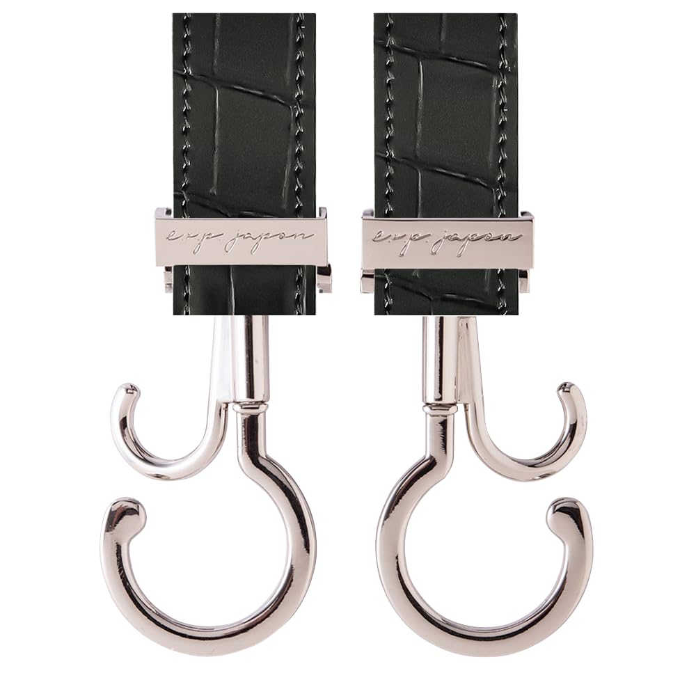 PP Buggy Double Stroller Luggage Weight Capacity Approximately Set of 2 E.x.p.japon Hook, SV-Crocodile-Look Black, 360-Degree Rotation, Hook, Hook,