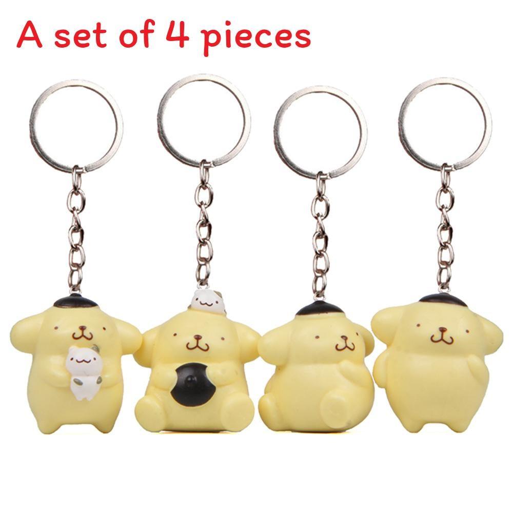 

Cute Cartoon Pompompuri Dog Holding Cat Plate Pendant Keychain For Party Favors And Gifts