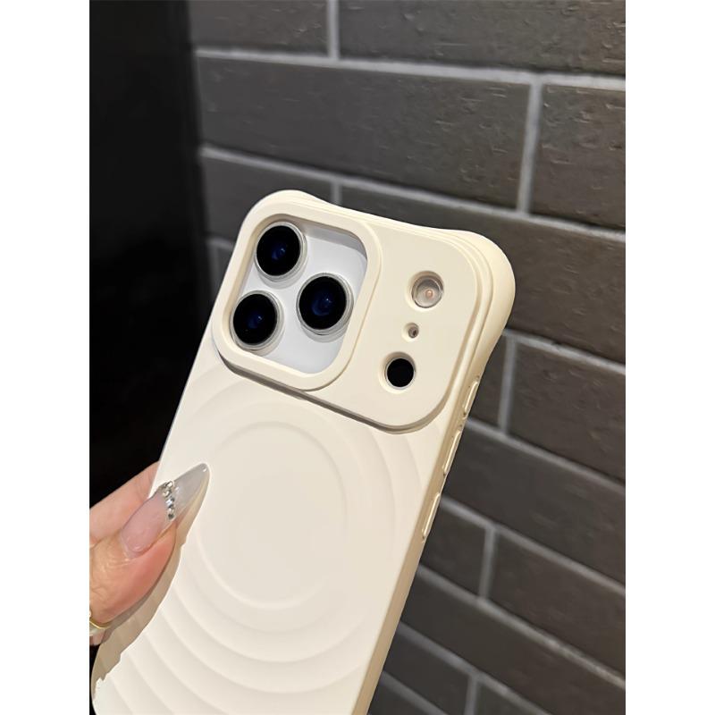 Full Coverage Silicone Magnetic Wave Pattern Phone Case For Iphone 17 Iphone 16 Pro