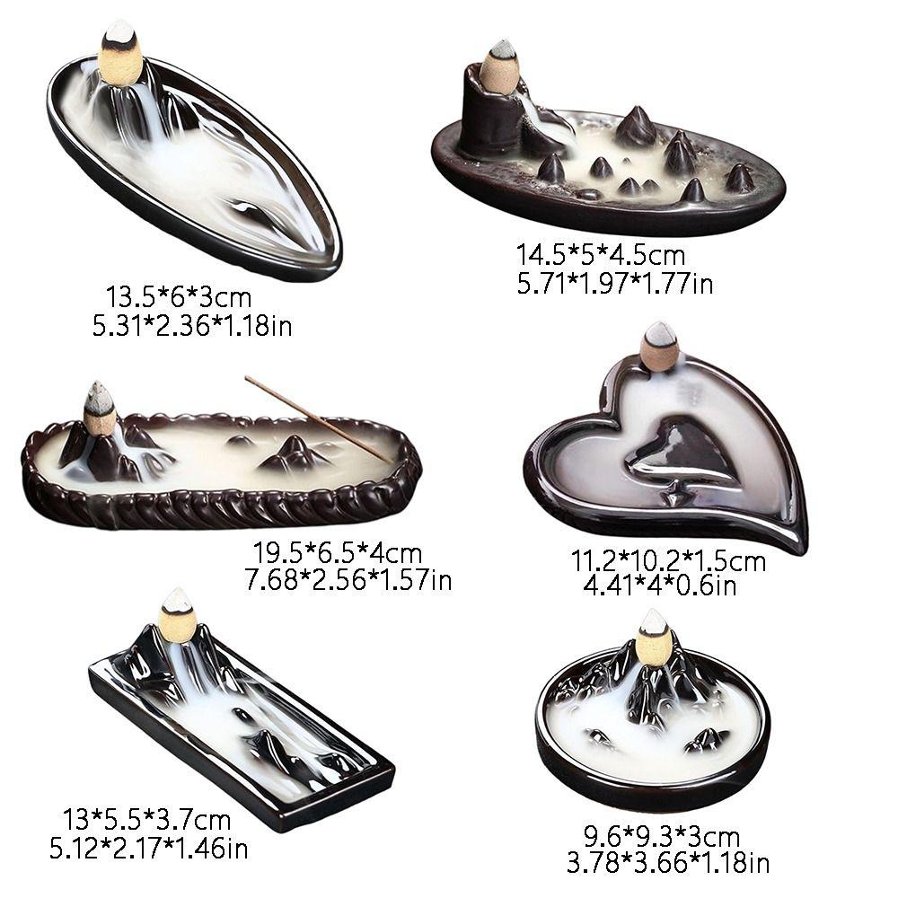 Wasserfall-Räuchergefäß, Rückfluss-Räuchergefäß, kreativer Keramik-Aromatherapie-Dufthalter, Vintage-Aroma-Diffusor für den Innenbereich