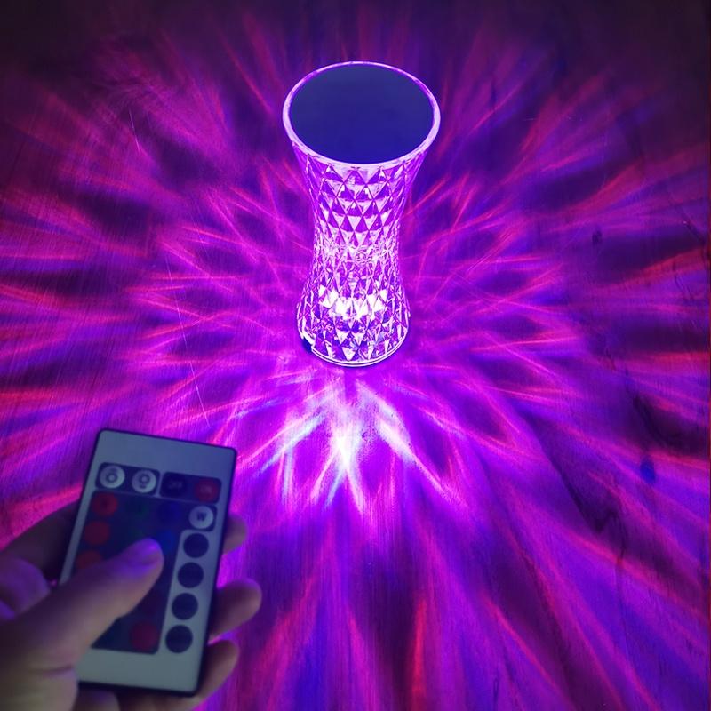 Magic 16 Color Touch Lunes Table Night Lamp Aesthetic Led Rgb Crystal Crystal Rose Lamp With