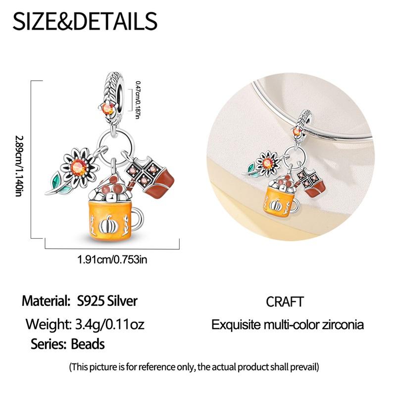 Fit Original Copper Charms Beads Warm Sunflower Autumn Chocolate Charms Pendant For Women Man Fine Diy Jewelry