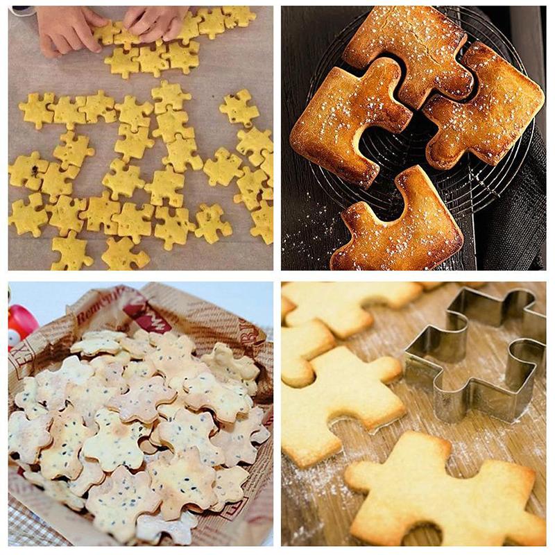 DIY Biscuit Mold Dessert Bakeware Cake Mold Wedding Decorating 4Pcs/set Cookie Puzzle Shape Stainless Steel Cookie Cutter Set