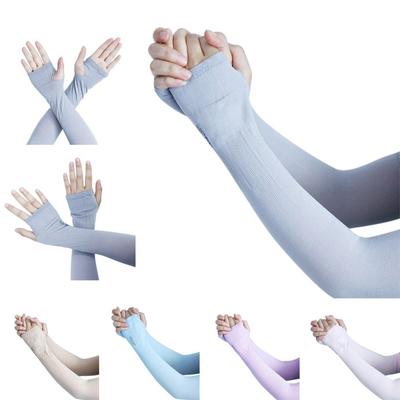 Ice Sleeves Cycling Gloves Women Sunscreen Sleeves Sun UV Protection Hand Cover Sun Protection Gloves Half Finger Sleeves
