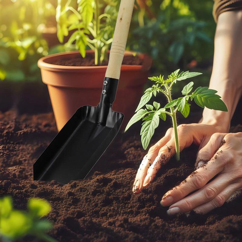 Garden Shovels For Digging Wooden Handle Heavy Duty Garden Digging Spade Ergonomic Garden Trowel Tool Hand Trowel For Soil