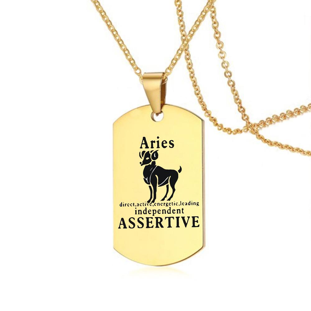 Sternzeichen Halskette für Männer Frauen 12 Konstellation Edelstahl Skorpion Kette Halskette Geburtstagsgeschenk Anhänger Schmuck