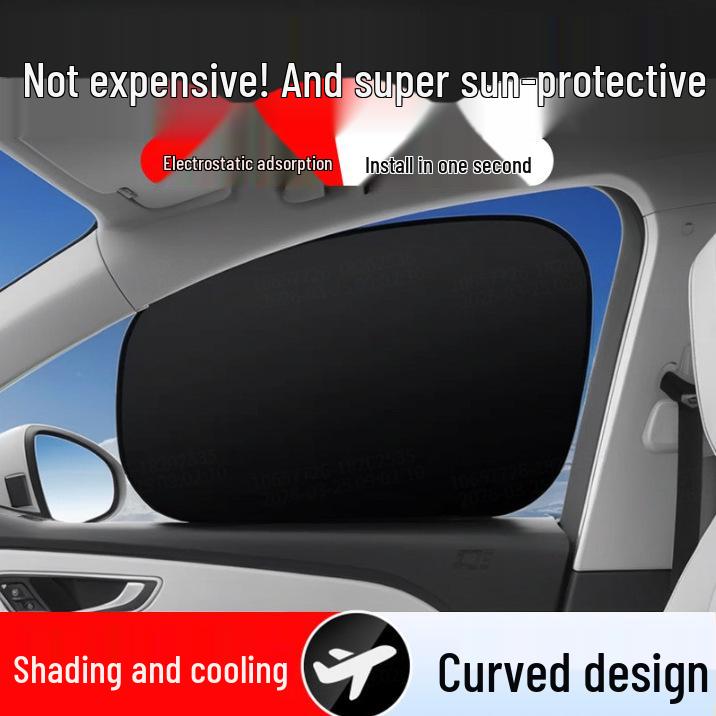 Car Window Sunshade & Heat Shield - Static Cling Sun Blocker for Side Windows