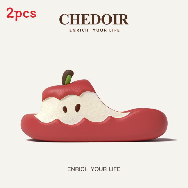 Apple Summer Unisex Eva Thick Sole Slipon House Slippers With Nonslip Function For Couples