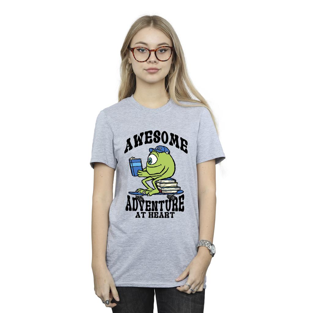 Monsters Inc Damen Lese Awesome Mike Baumwolle Boyfriend T-Shirt