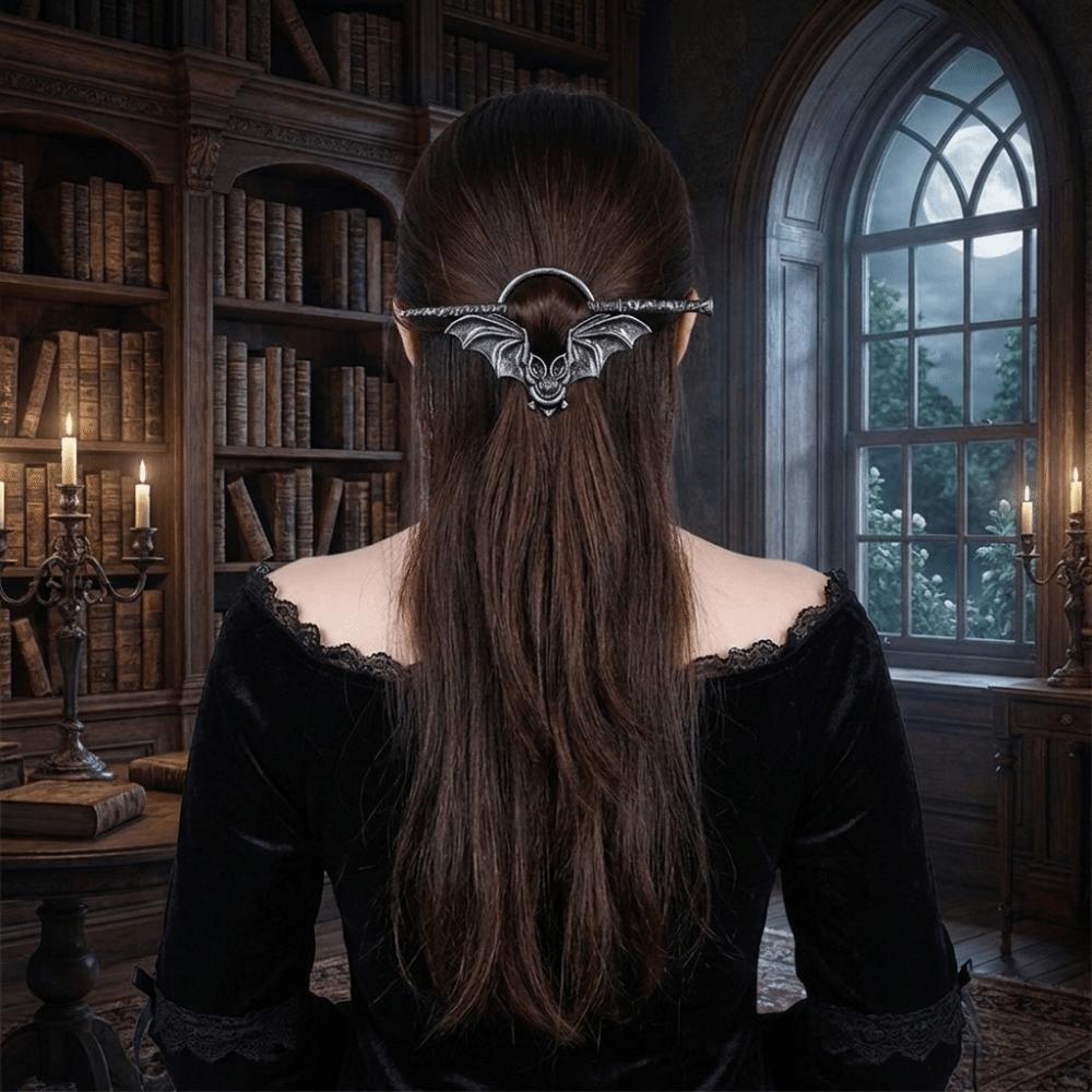 Metal Bat Hair Bun Flexible Gothic Hairpin Halloween Bat Disk Hairpin Party Accessories