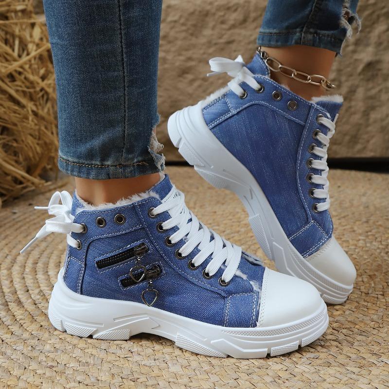 New High-top Women's Shoes with Thick-soled Height-increasing Casual Sports Shoes In Large Sizes
