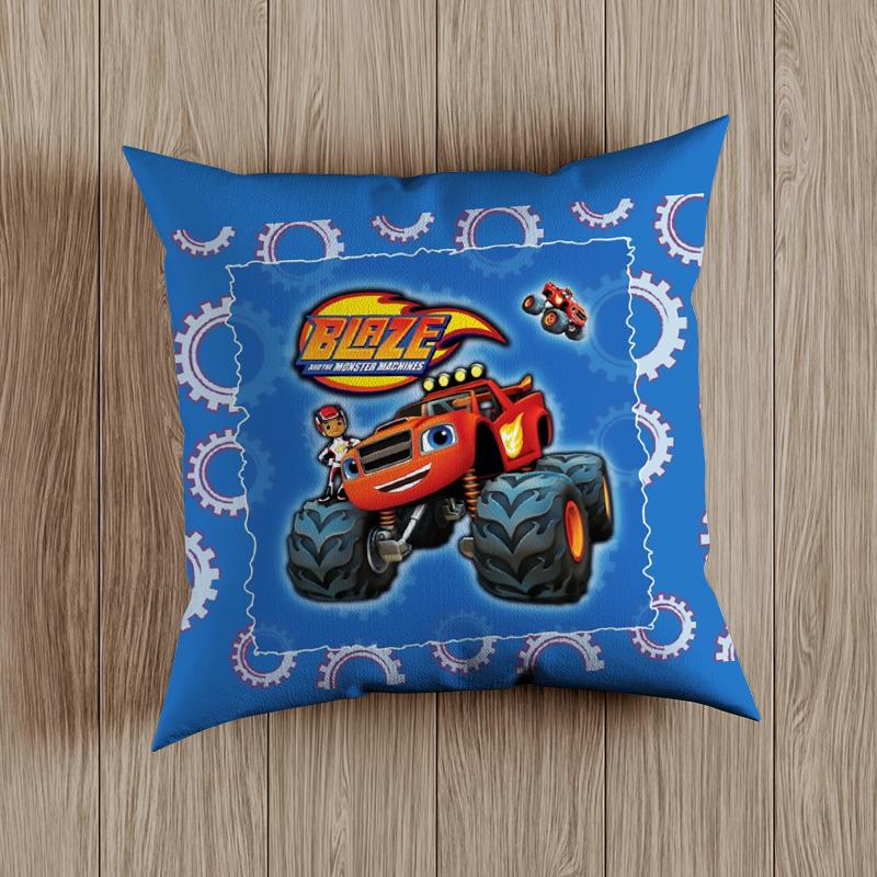 Blaze Monster Machines Pillow Case Blaze Cars Cartoon Kids Children Russian Crusher Truck Vehicles Bedroom Decorate Cushion Covers 45cm