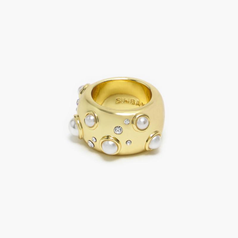 

BIMBA Y LOLA [23SS] BIMBA Y LOLA Gold Pearl & Crystal Bold Ring B235JIR009GOD Gold_16