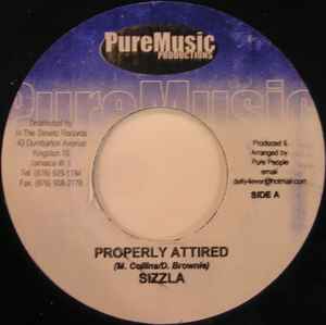 

7inch Record SIZZLA / KANANGA & ZAHAIR - Properly Attired / Gone With The Wi 58910 Pure Music Prod 2003 Jamaica Reggae, Ska & Dub Used
