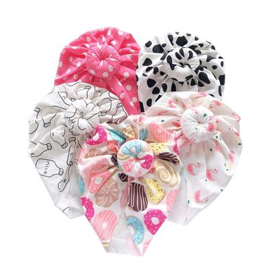 Noeud bébé chapeau coton printemps automne Bonnet chapeau Dot rayé imprimé enfants enfants Bonnet casquette bébé accessoires