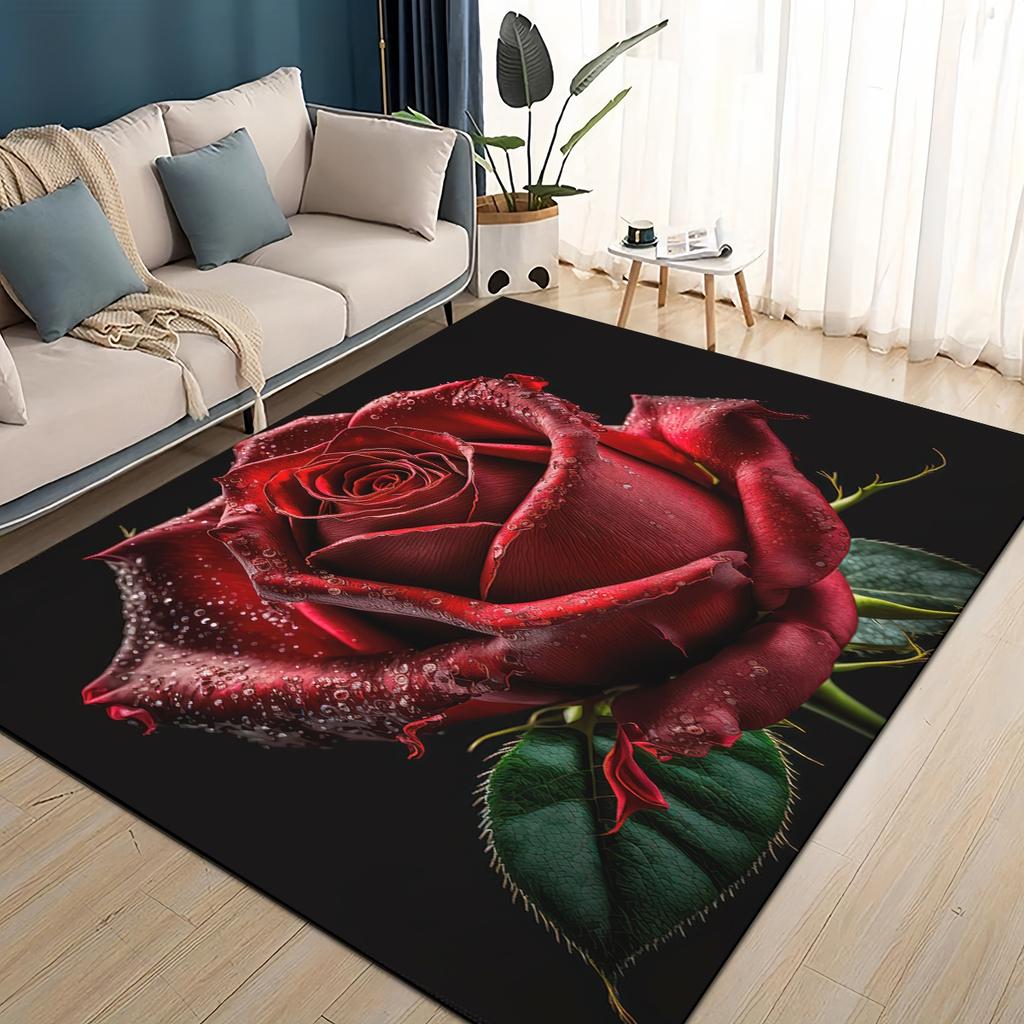 27 Style New Colorful Rose Romantic Flower Love Carpet Rug for Living Room Bedroom Home Sofa Decoration,kids Non-slip Floor Mat