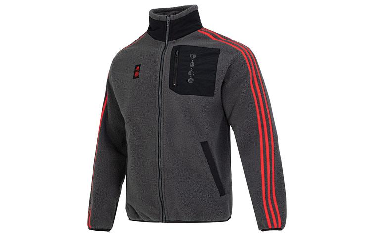 Adidas Jackets Men s Gray Stand Collar Moderate Other HF1343 L