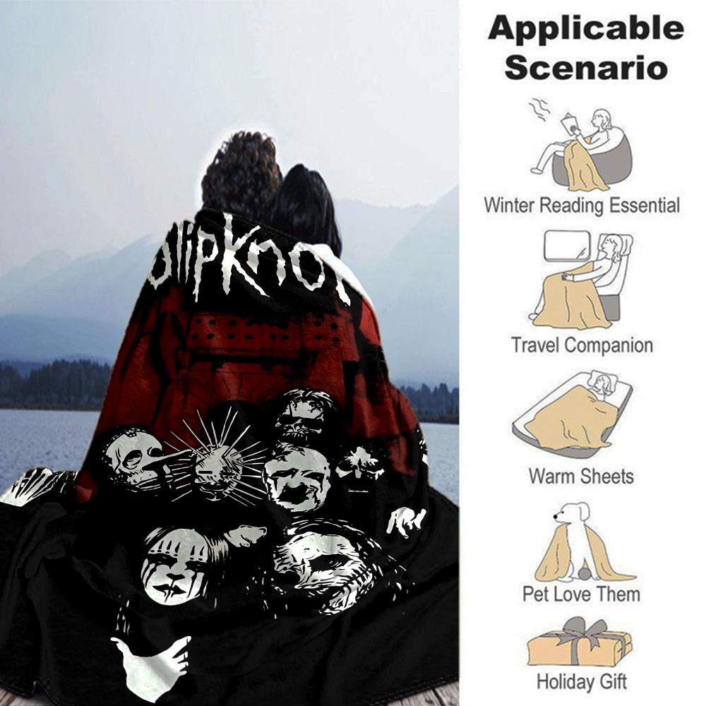 1ks Slipknot Měkká flanelová přikrývka pro všechna roční období pro domácnost, kancelář, venkovní použití Odolný komfort Měkká teplá přikrývka pro domácnost
