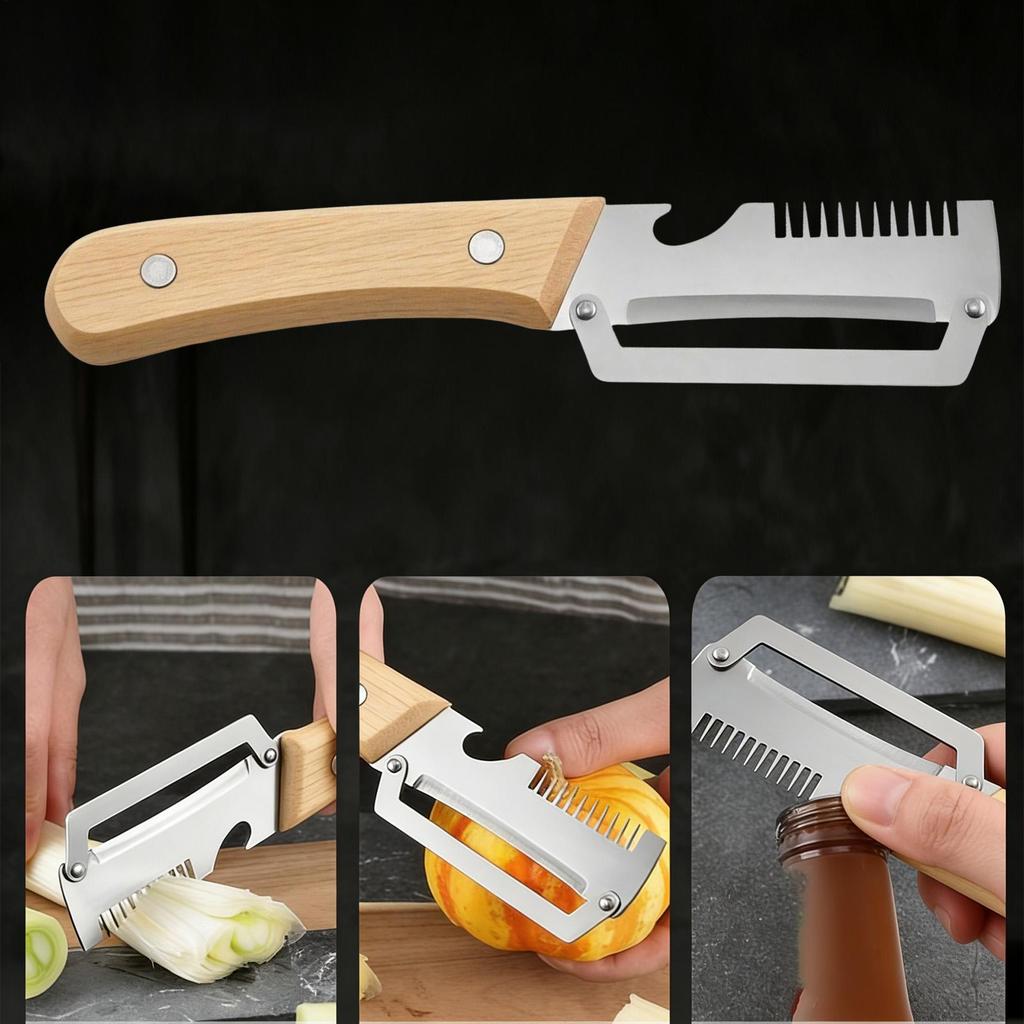 Peelers for Kitchen 2 Pieces Multi Functional Cutter Veggie Peeler with Bottle Opener for Salad Making Daily Cooking Meal