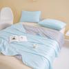 Cool Silk Pure Color Summer Quilt - Lightweight, Machine Washable, Thin Blanket for Air Conditioning